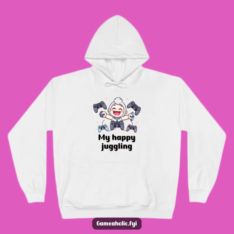 Funny Juggling Controller Hoodie: Giggling Character Sweatshirt Gift