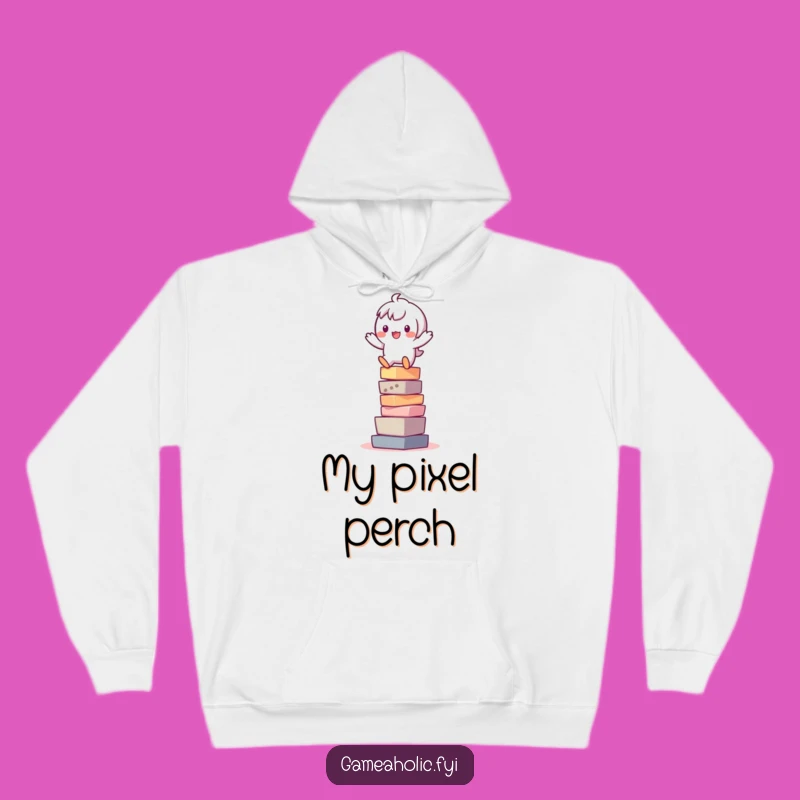 Funny Pixel Balance Hoodie: Playful Character Cozy Sweatshirt Gift