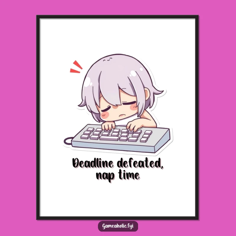 Free Printable Keyboard Slump Art: Funny Sigh Downloadable Decor