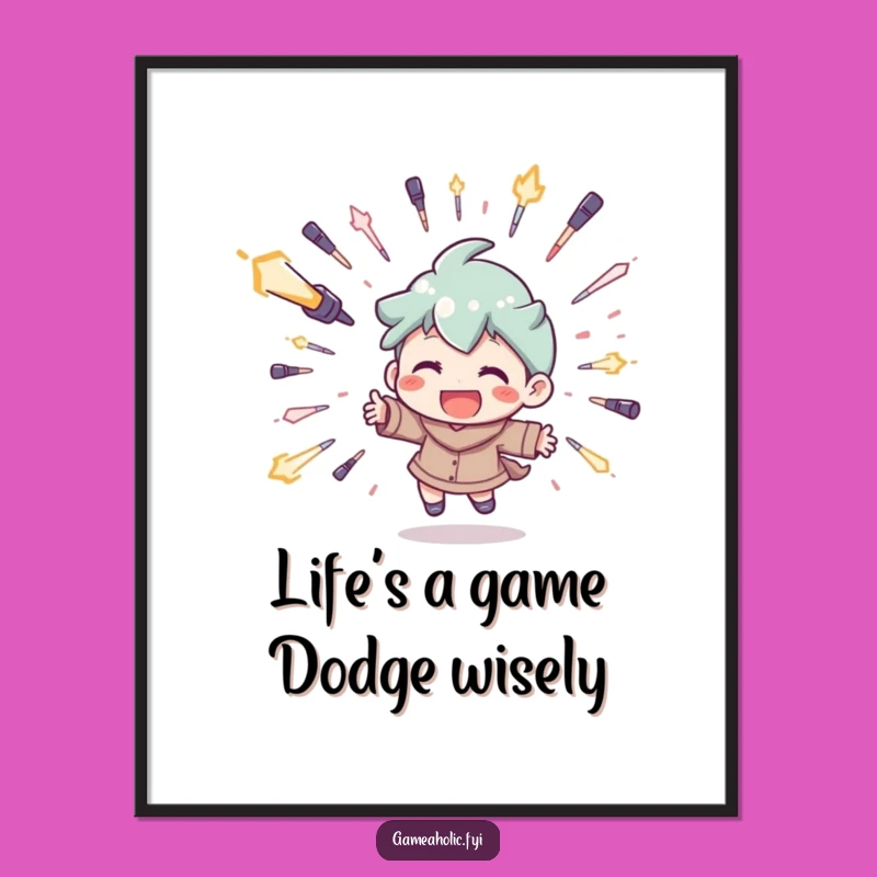 Free Printable Funny Wall Art: Digital Dodge Action Gamer Humor Downloadable Decor
