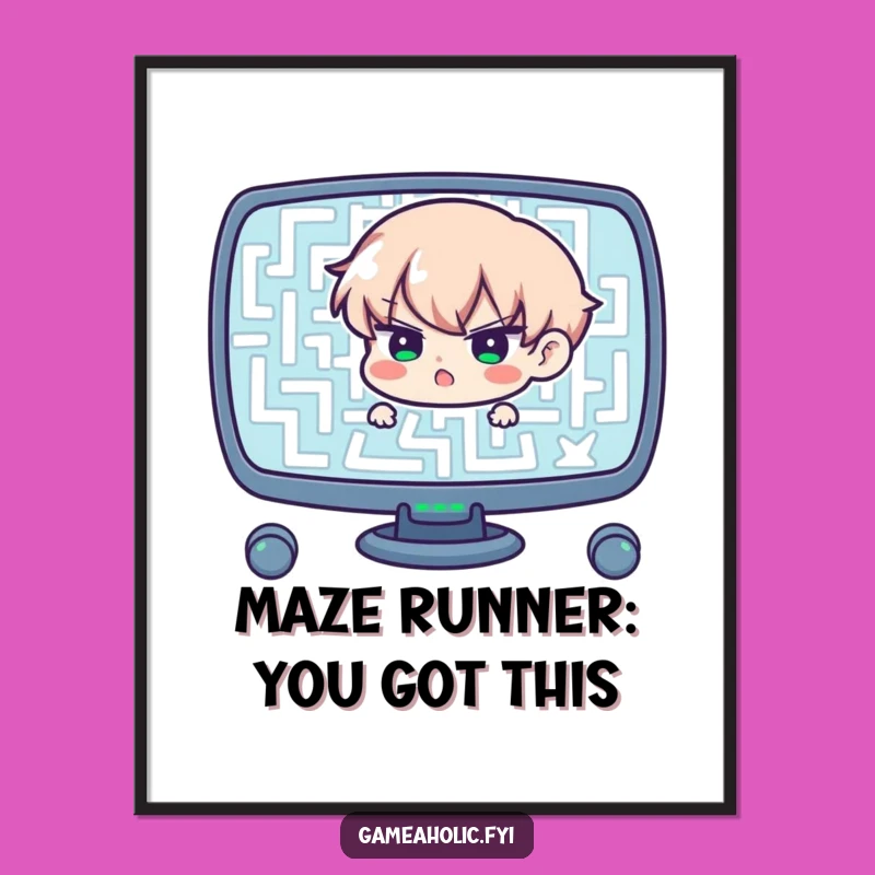 Free Printable Funny Wall Art: Maze Navigation Determination Humor Downloadable Decor