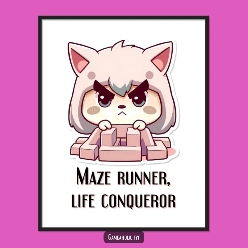 Free Printable Maze Wall Art: Determined Focus, Challenge, Motivational Downloadable Decor