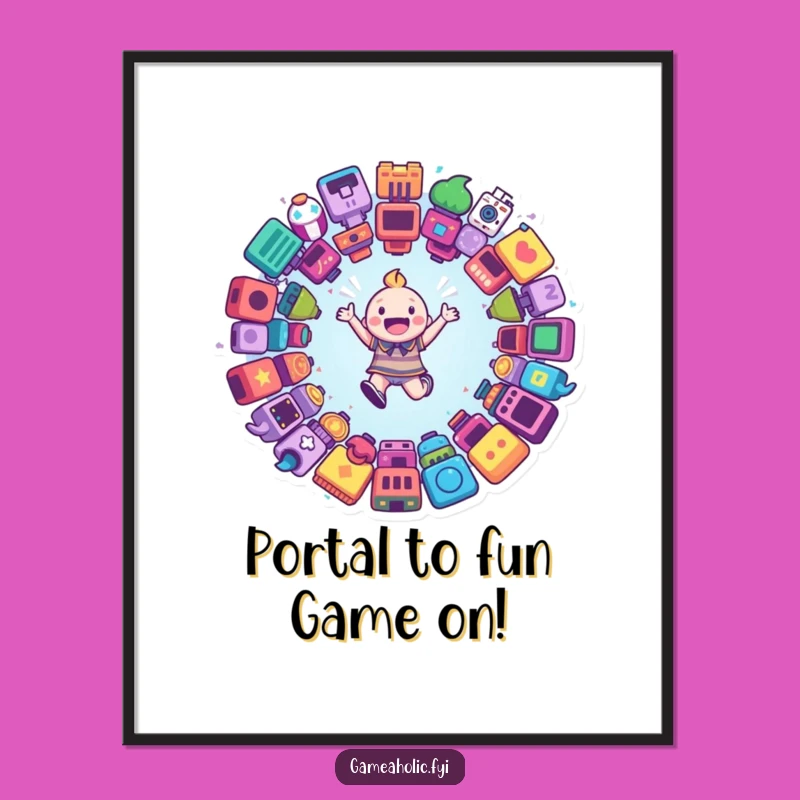 Free Printable Wall Art: Gamer Portal Leaper Decor Downloadable