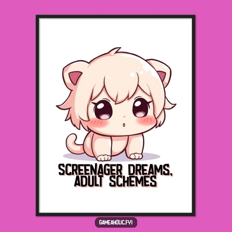 Free Printable Wall Art: Hilarious Glowing Screen Curious Character Downloadable Gift