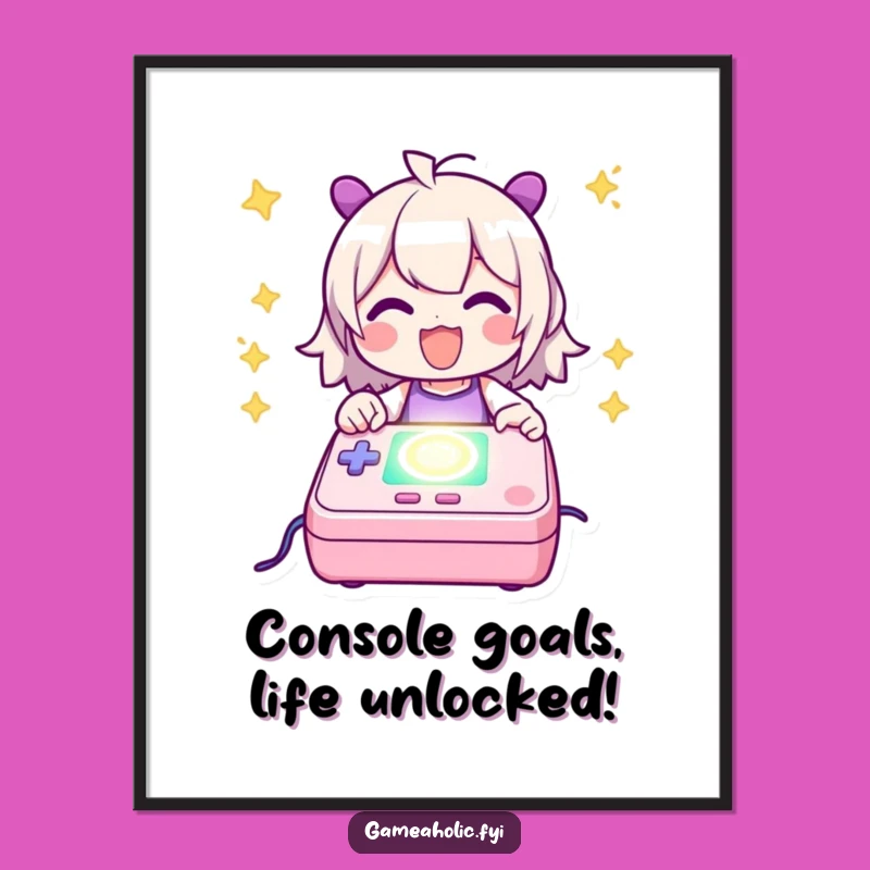 Funny Free Printable Wall Art: Power Up Gamer Console Poster Downloadable