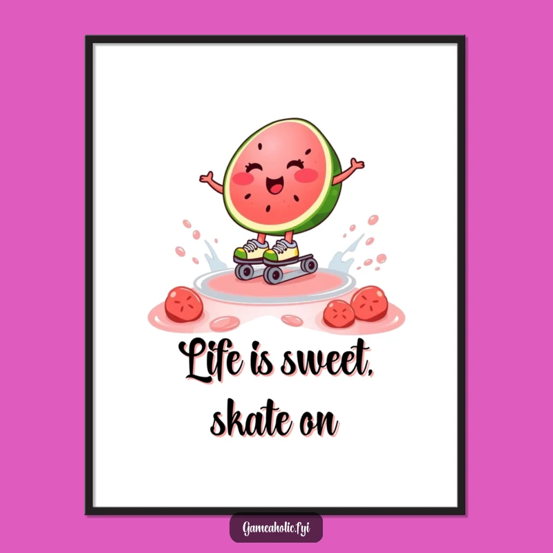 Funny Free Printable Wall Art: Watermelon's Juice Glide - Whimsical Downloadable Decor!