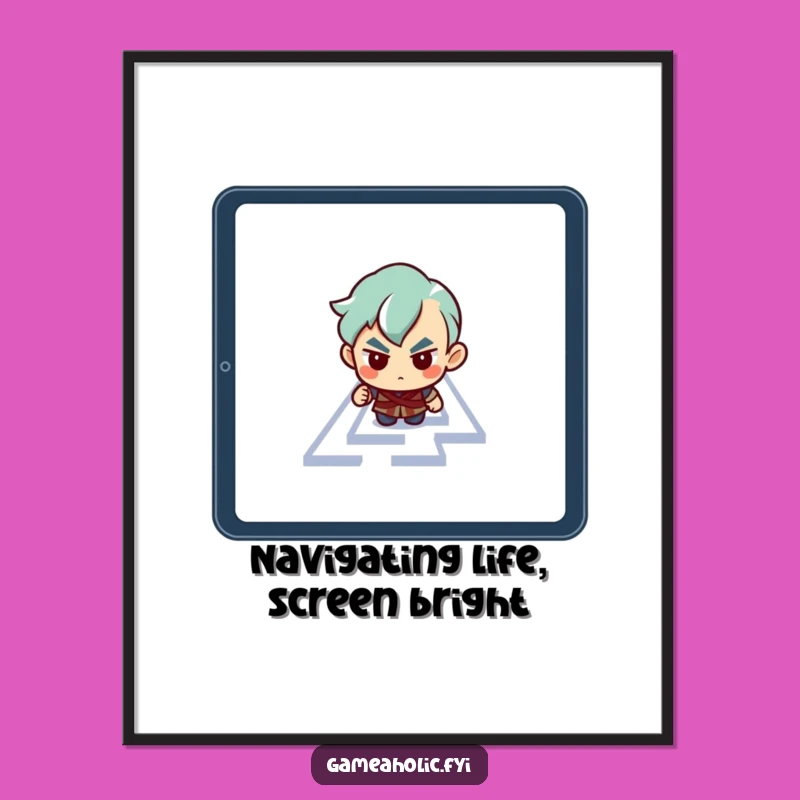 Free Printable Tablet Maze Wall Art - Funny Downloadable DIY Decor for a Techy Space