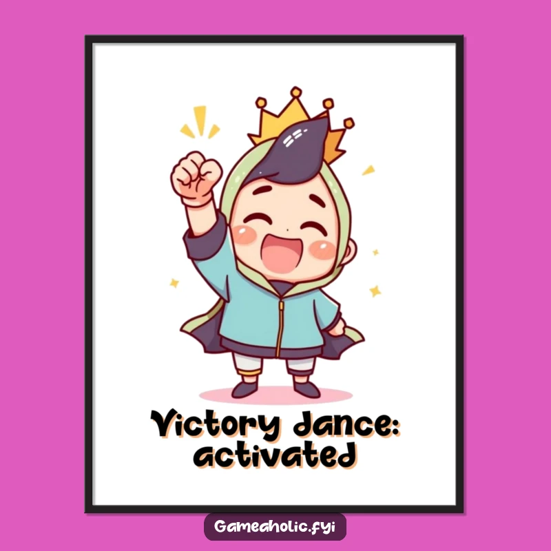 Free Printable Gamer Wall Art: Triumphant Fist Pump Gamer Decor Funny Downloadable