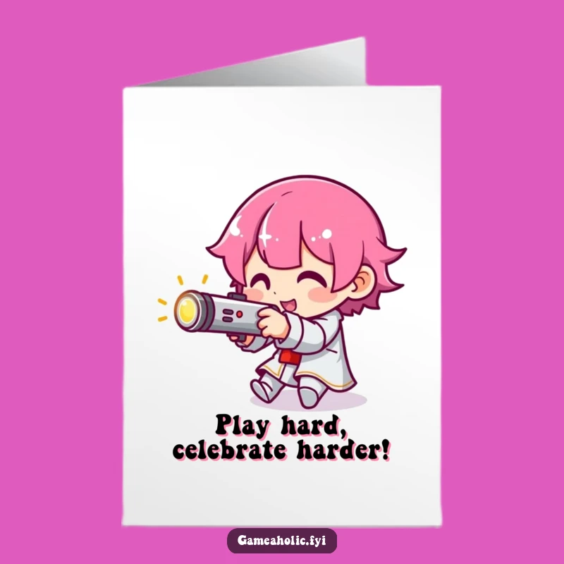 Free Printable Birthday Card: Funny Gamer Aiming Gift, Downloadable Fun