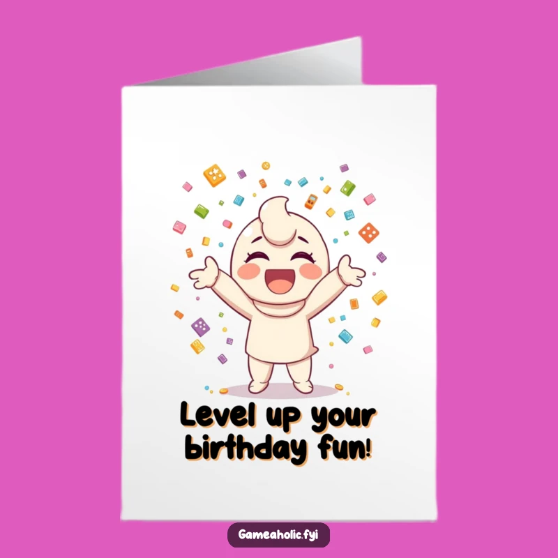 Free Printable Birthday Card: Gamer Confetti Toss, Fun Game Icon Birthday Downloadable Gift