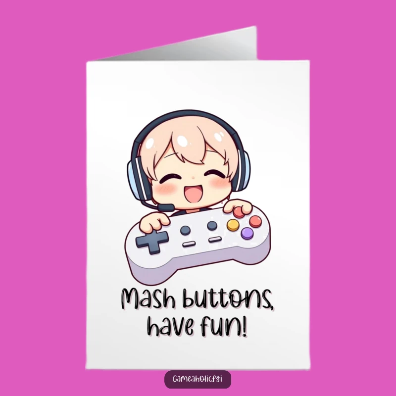 Free Printable Birthday Card: Gamer Controller Fun Digital Download Gift