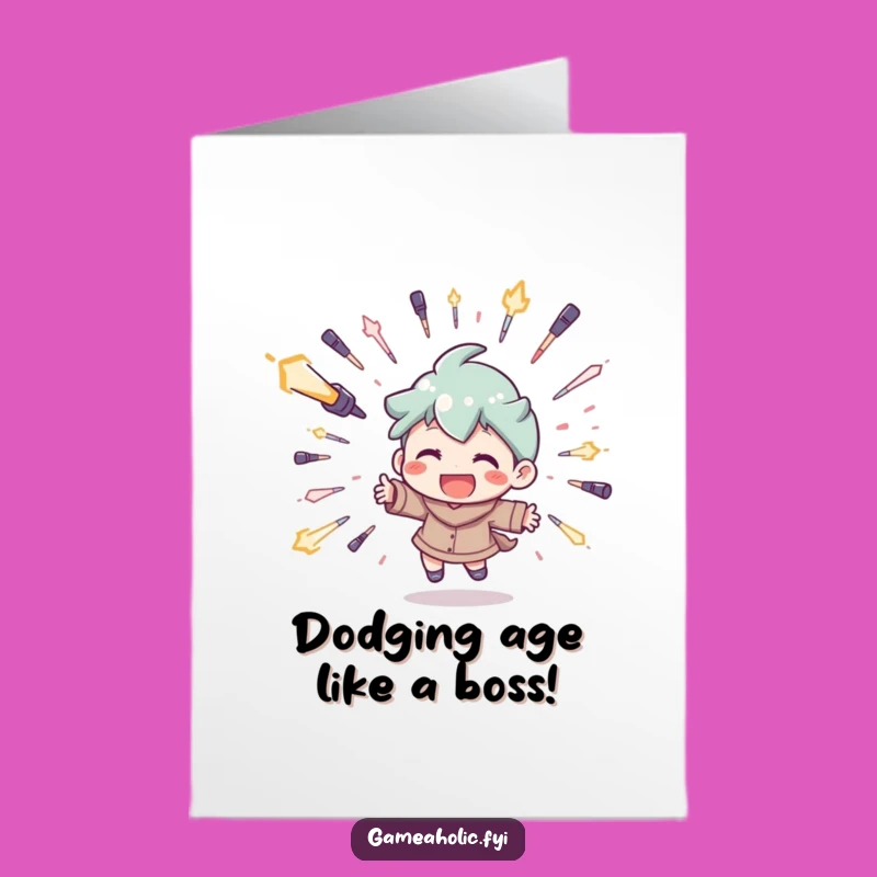 Free Printable Funny Birthday Card: Digital Dodge Game Humor Downloadable Gift