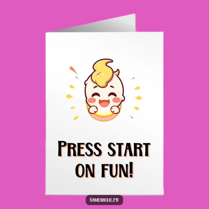 Free Printable Button Smash Birthday Card: Cute Character Downloadable Gift