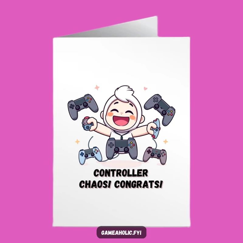 Free Printable Congrats Card: Gamer Juggler Success Downloadable