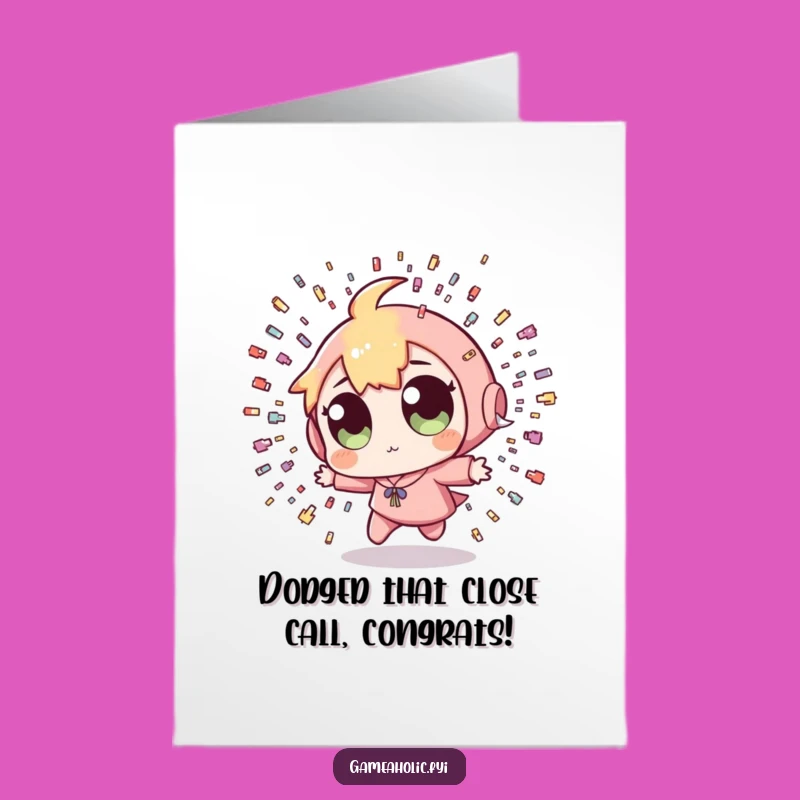 Free Printable Congrats Card: Funny Pixel Dodge, Downloadable Gift!