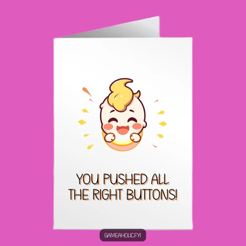 Free Printable Button Smash Congrats Card: Victory Activated Downloadable Gift