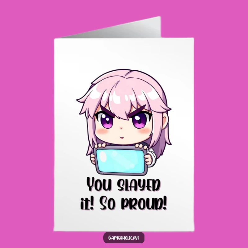 Free Printable Congrats Card: Gamer Focus Screen Funny Downloadable Gift