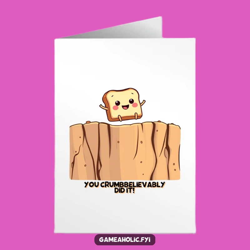 Free Printable Congrats Card: Toast Overcomes Obstacles - Humorous Downloadable Art!