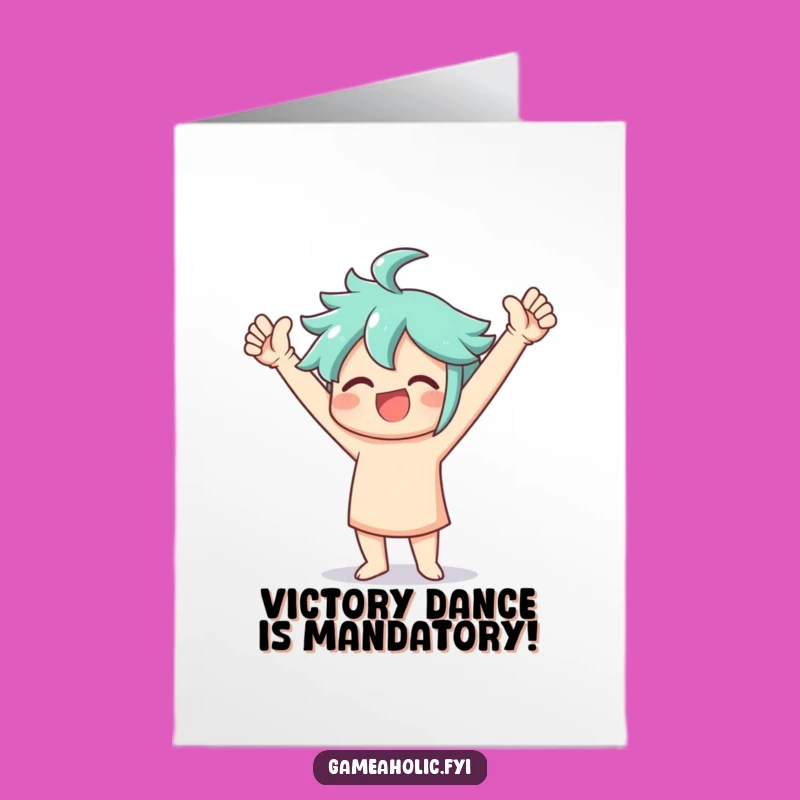 Free Printable Congrats Card: Victory Dancer, Funny Downloadable Gift for Big Wins