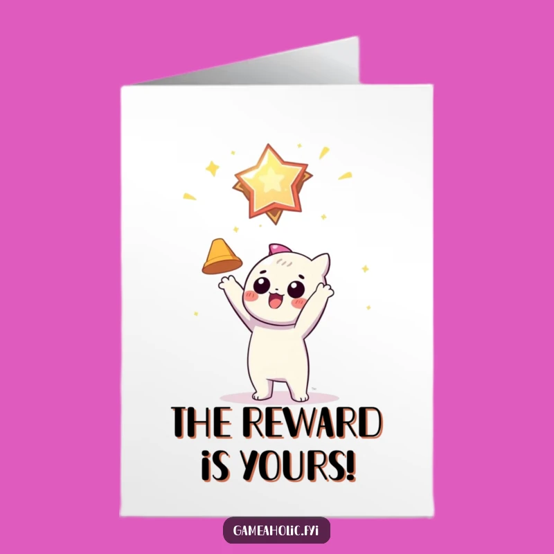 Free Printable Gamer Congrats Card: Funny Downloadable Award Grab Greeting