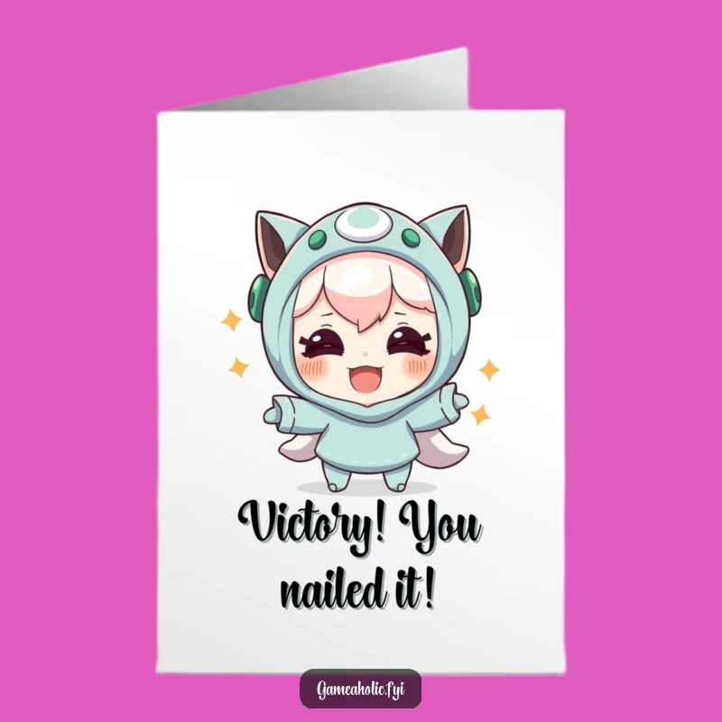 Free Printable Funny Congrats Card: Gaming Maneuver Success Humor Downloadable Gift