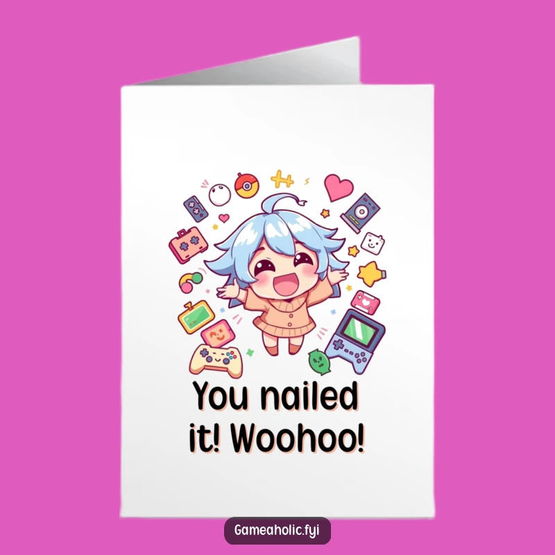 Free Printable Congrats Card: Gamer Joy Explosion, Downloadable Celebration!