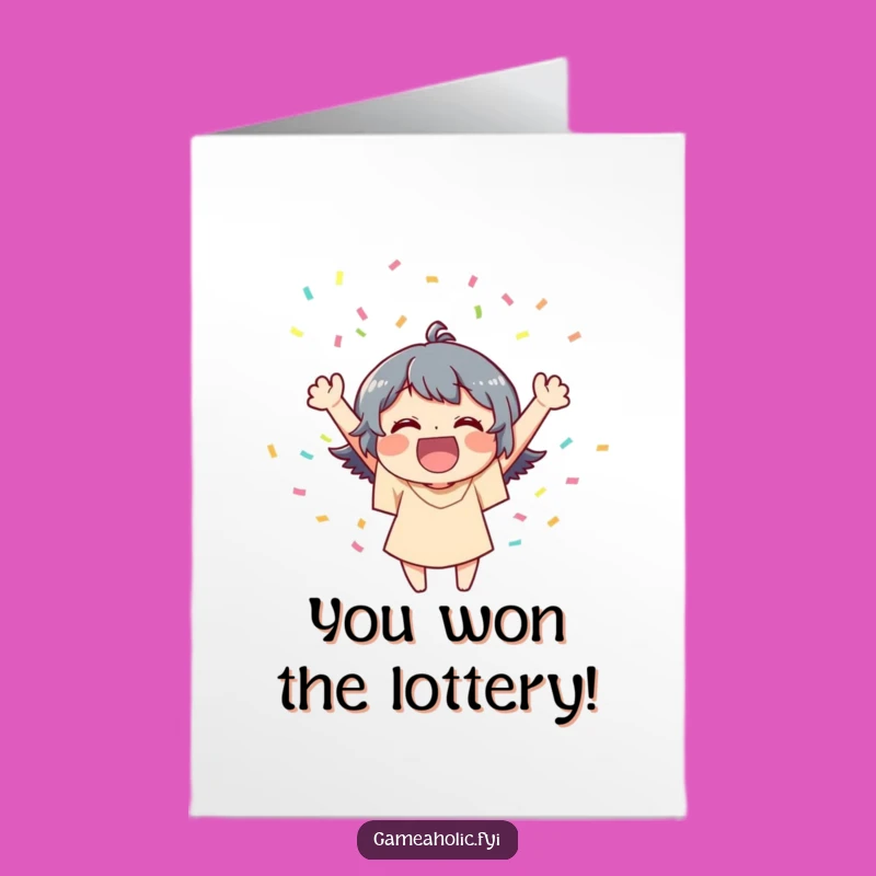 Free Printable Congrats Card: Joyful Character Confetti Celebration
