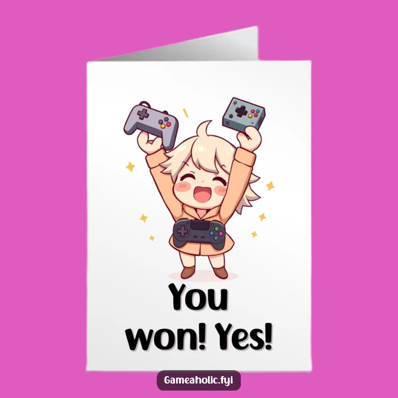 Free Printable Gamer Card: Gaming Achievement Congrats, Downloadable DIY Gift