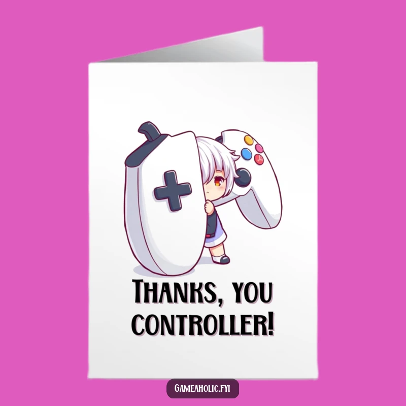 Free Printable Gamer Thank You Card: Funny Downloadable Appreciation from Hiding