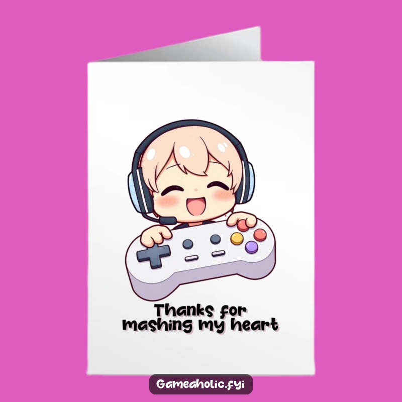 Free Printable Thank You Card: Gamer Controller Gratitude Digital Appreciation Gift