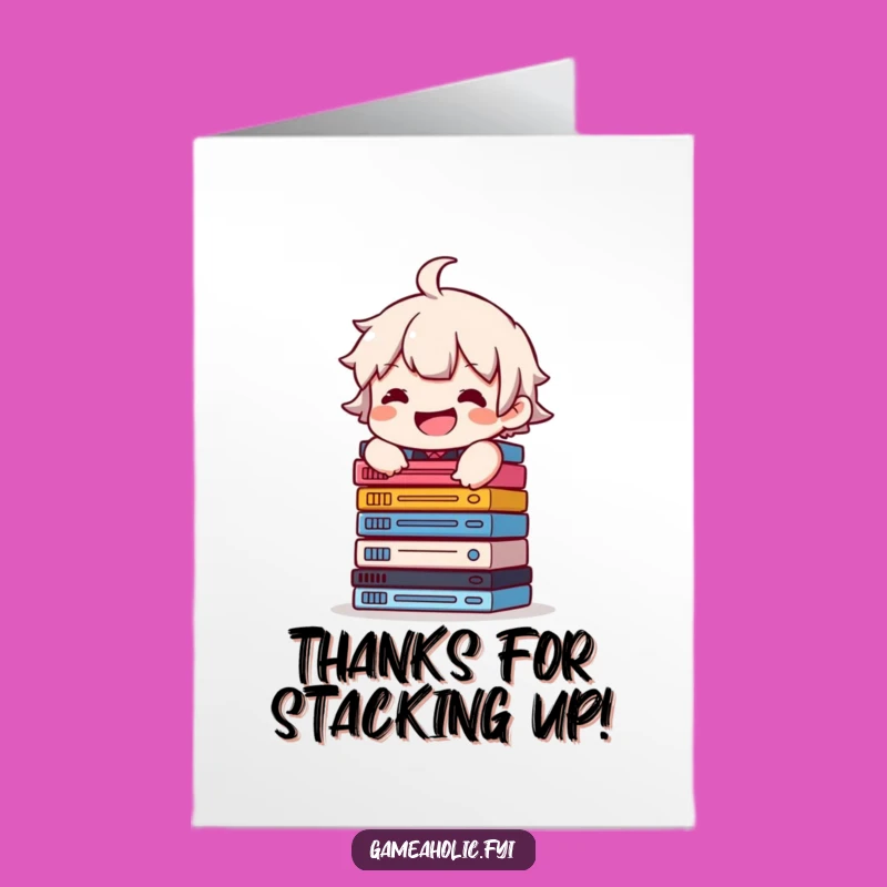 Free Printable Gamer Thank You Card: Game Cases Grin Funny Downloadable