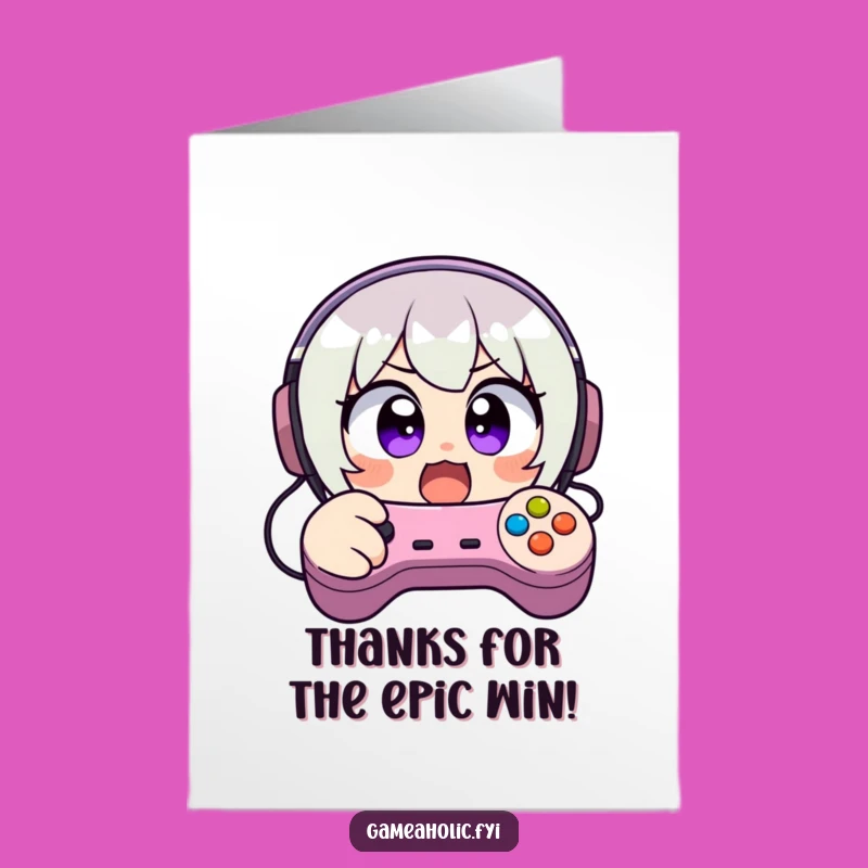 Free Printable Gamer Thank You Card: Controller Chaos Appreciation Funny Downloadable
