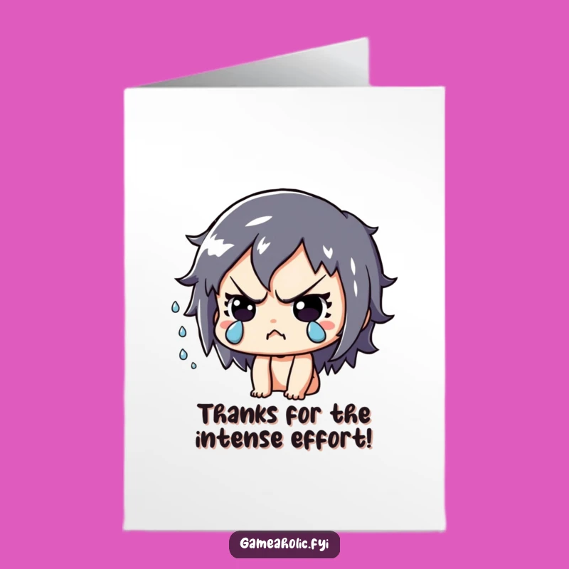 Free Printable Thank You Card: Focused Effort - Funny Downloadable Gift for Hard Work