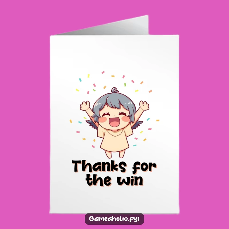 Free Printable Thank You Card: Joyful Character Confetti Gratitude
