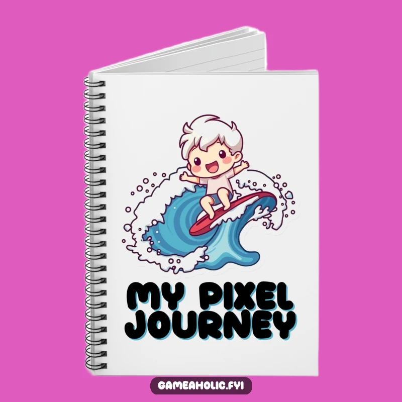 Funny Pixel Wave Notes Notebook: Jot Down Ideas with Retro Gaming Humor Gift