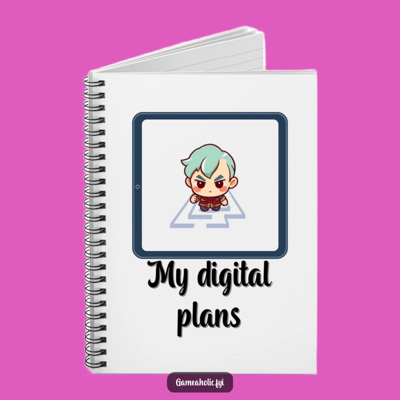 Funny Tablet Maze Notebook: Determined Character's Digital Plans