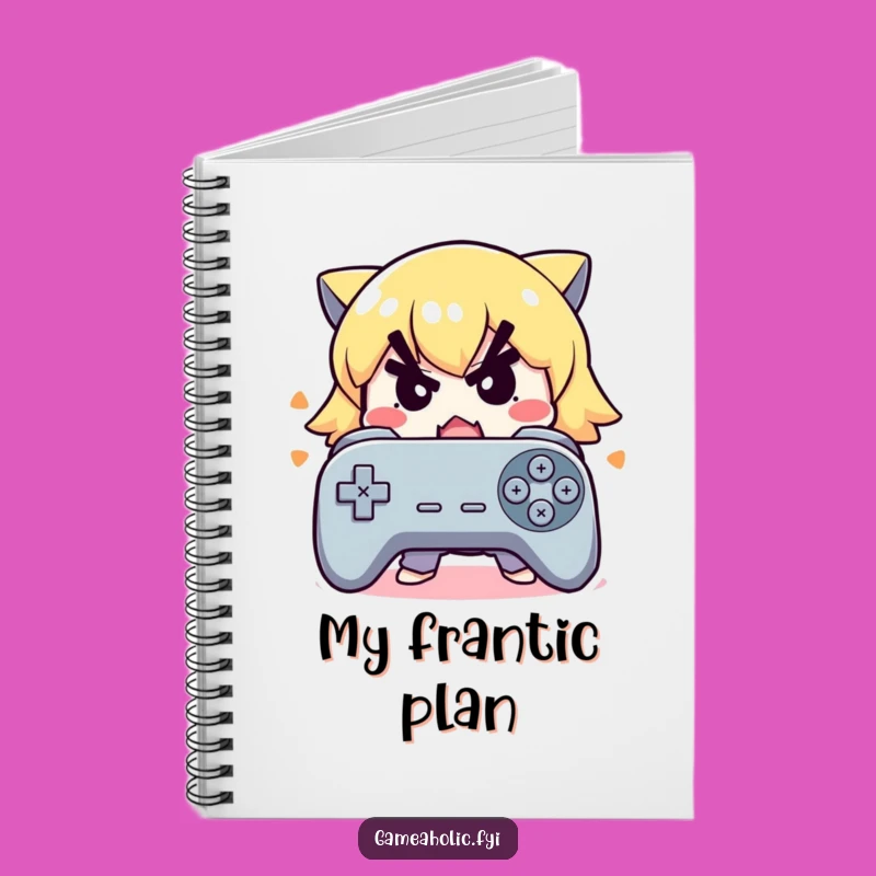 Funny Intense Gamer Notebook: Plan Your Moves with This Determined Character