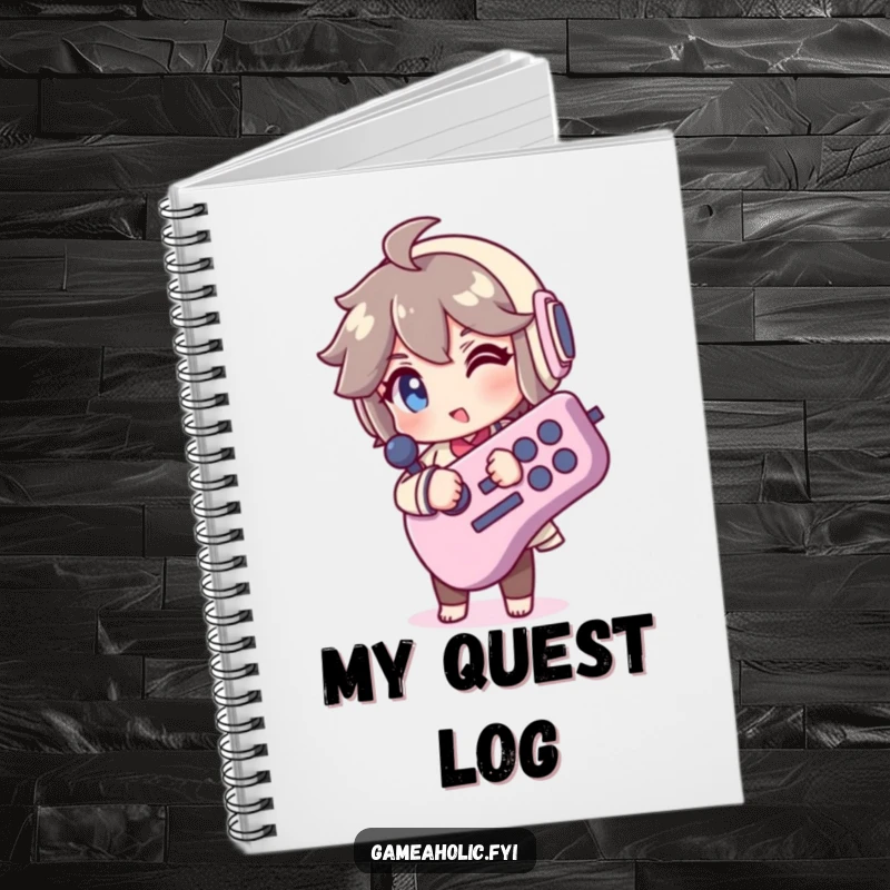 Funny Notebook: A character winks holding a large joystick, perfect for jotting down game strategies or funny life notes with retro flair.