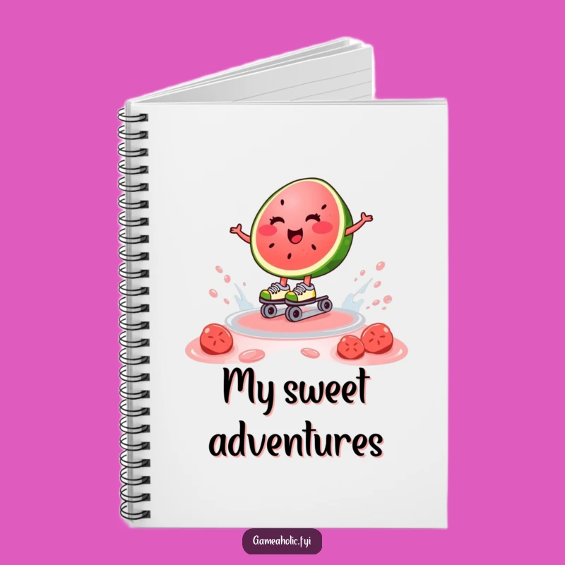 Funny Watermelon Skater Notebook - Gift for Fruity Planners