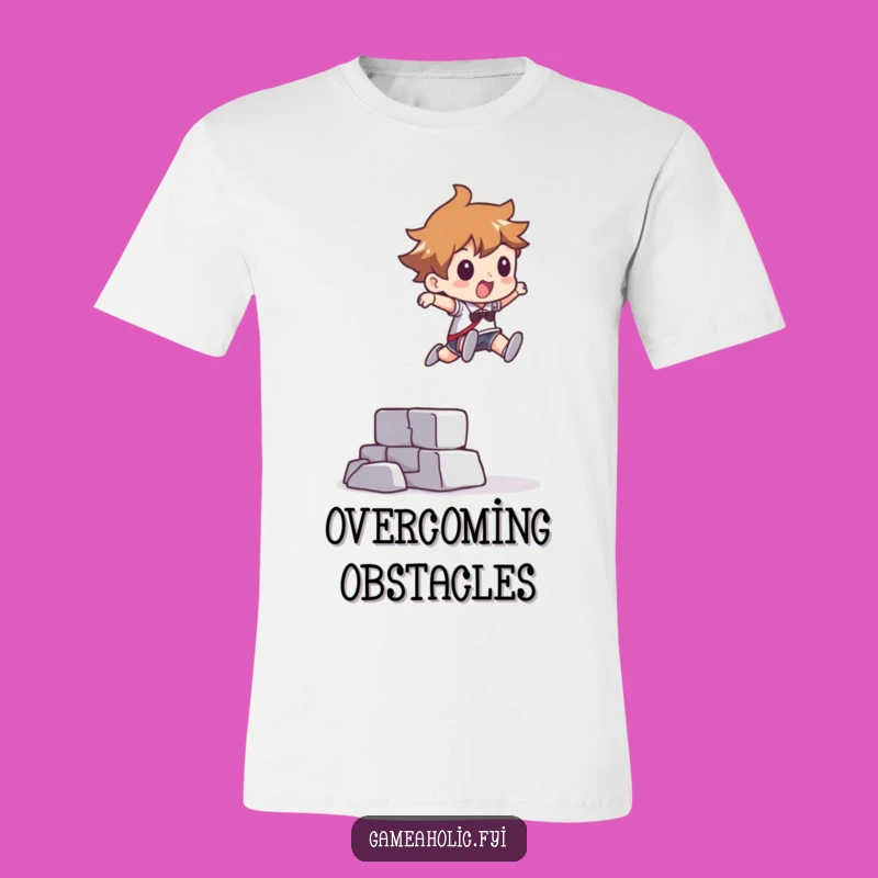 Funny Pixel Obstacle Leap T-Shirt - Abstract Gaming Tee
