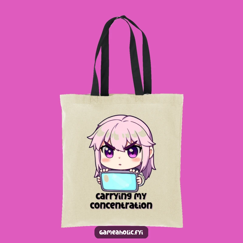 Funny Gamer Tote Bag: Focused Player, Essential Gift for Screen Addicts