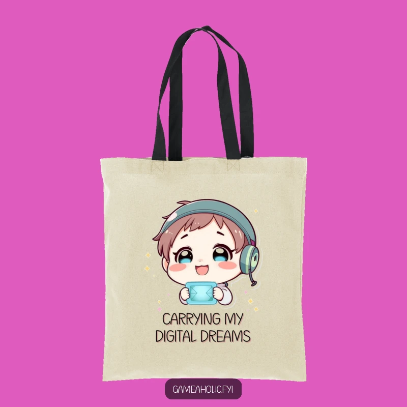 Funny Virtual World Tote Bag: Flashing Screen Delight for Explorers