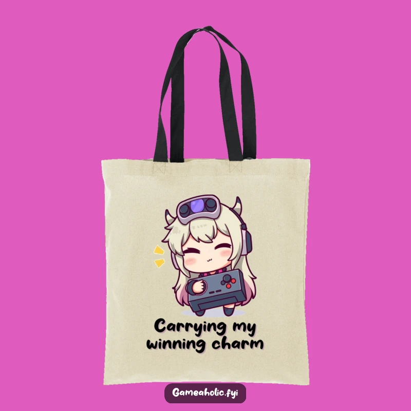 Funny Gamer Tote Bag: Winking Joystick Fun, Essential Gift for Playful People
