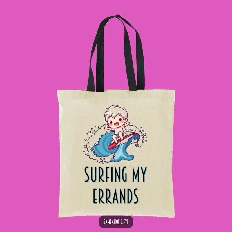 Funny Pixel Wave Tote Bag: Carry Your Gaming Gear with Humor Gift