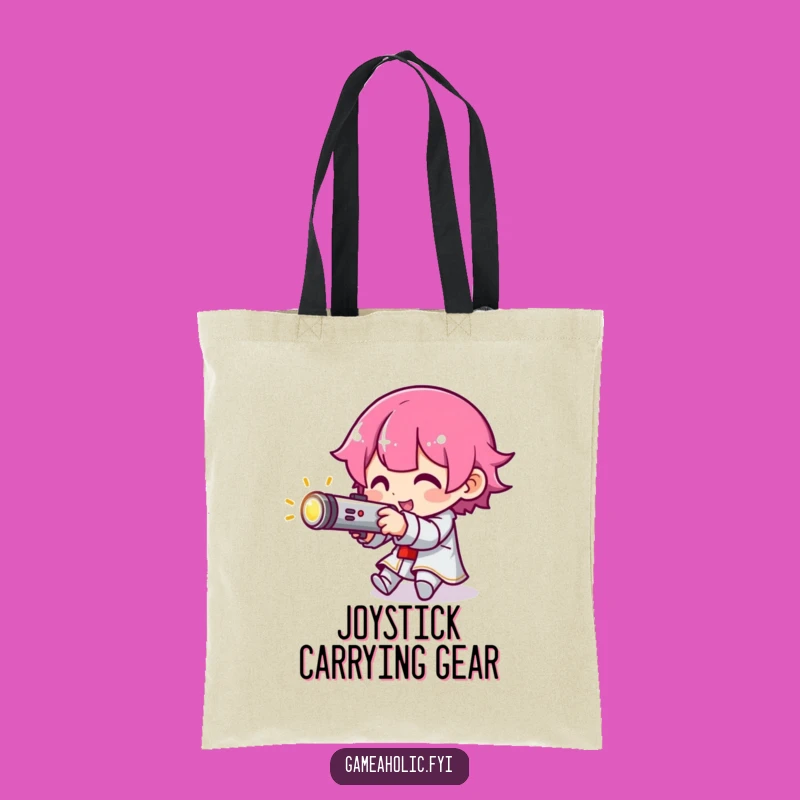 Funny Gamer Tote Bag: Joystick Aiming Character, Glowing Control Style, Practical Funny Gift