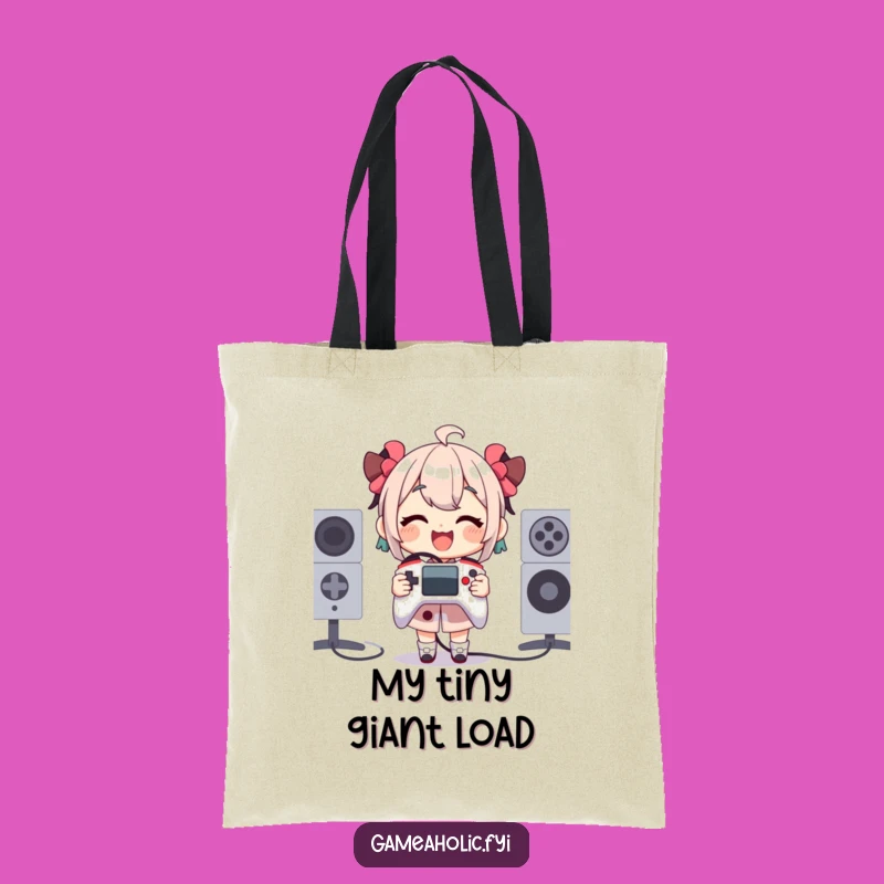 Funny Tiny Controller Tote Bag - Carry Your Oversized Joy